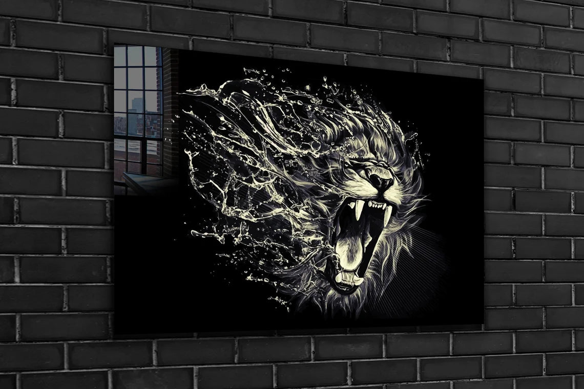 Lion Roaring Abstract UV Direct Aluminum Print Australian Made Quality