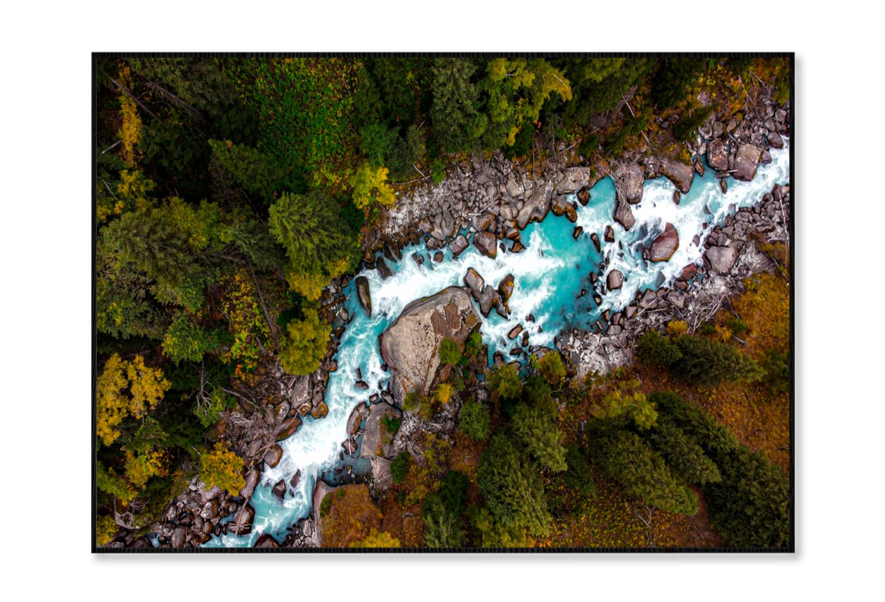 River In the Mountains, Top View Home Decor Premium Quality Poster Print Choose Your Sizes