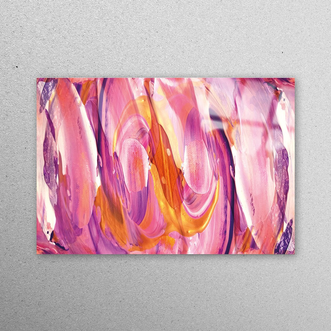 Abstract Pink Painting Acrylic Glass Print Tempered Glass Wall Art 100% Made in Australia Ready to Hang