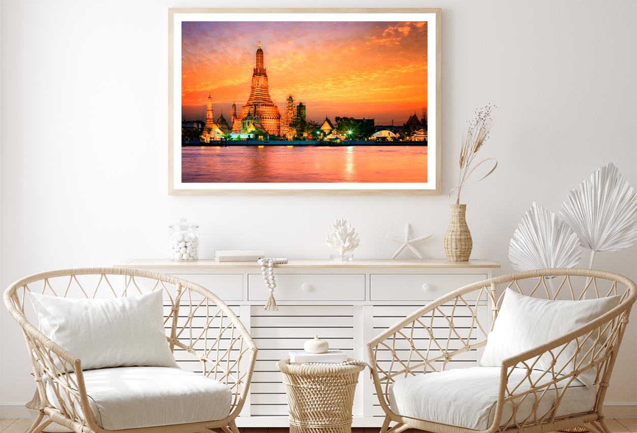 Wat Arun In Sunset at Bangkok, Thailand Home Decor Premium Quality Poster Print Choose Your Sizes