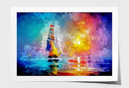 Seascape Paintings with Sunlight Background Wall Art Limited Edition High Quality Print