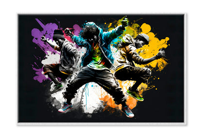 Crazy Hip Hop Dance Oil Painting Wall Art Limited Edition High Quality Print Canvas Box Framed White