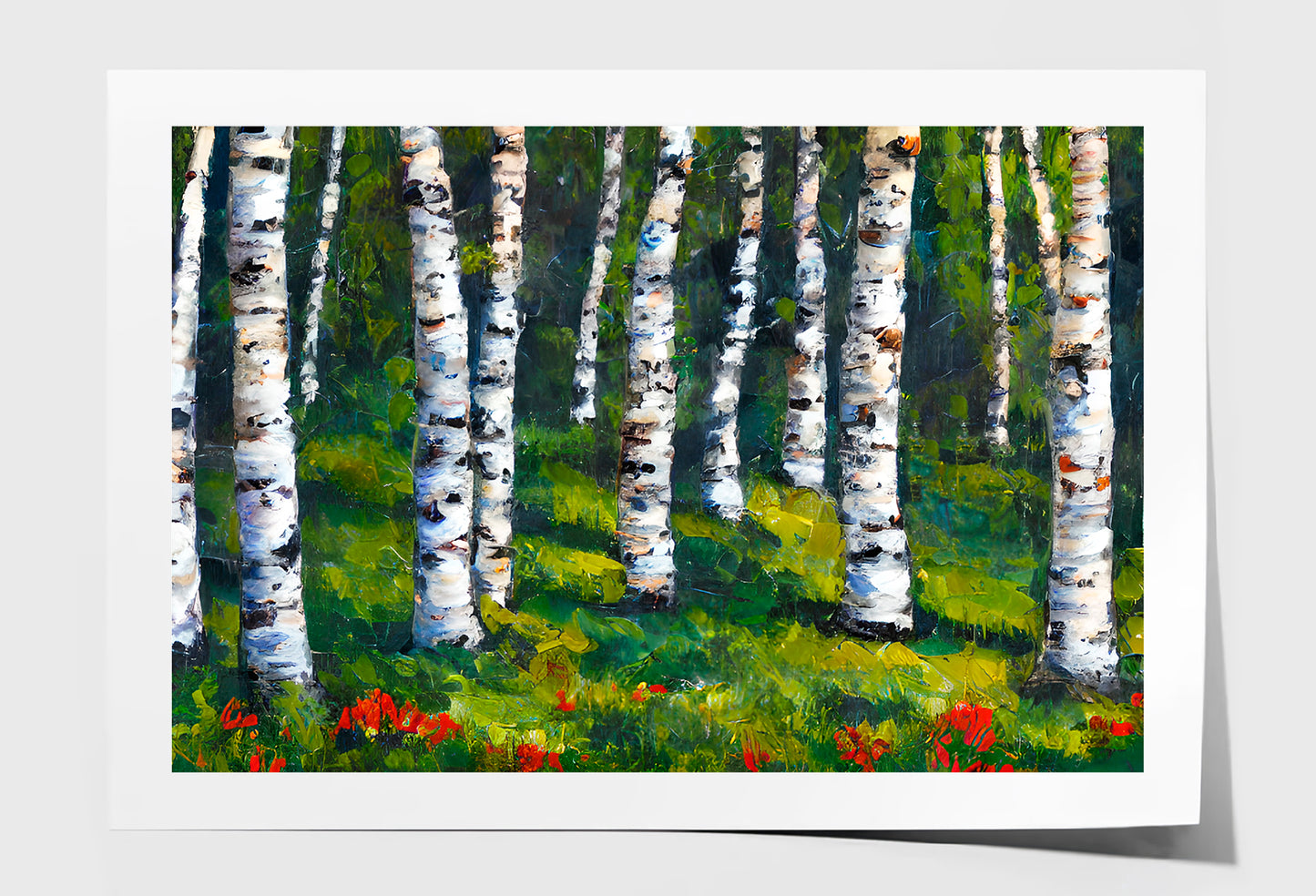 Birch Forest In Spring Oil Painting Wall Art Limited Edition High Quality Print Unframed Roll Canvas None