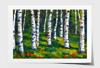 Birch Forest In Spring Oil Painting Wall Art Limited Edition High Quality Print Unframed Roll Canvas None