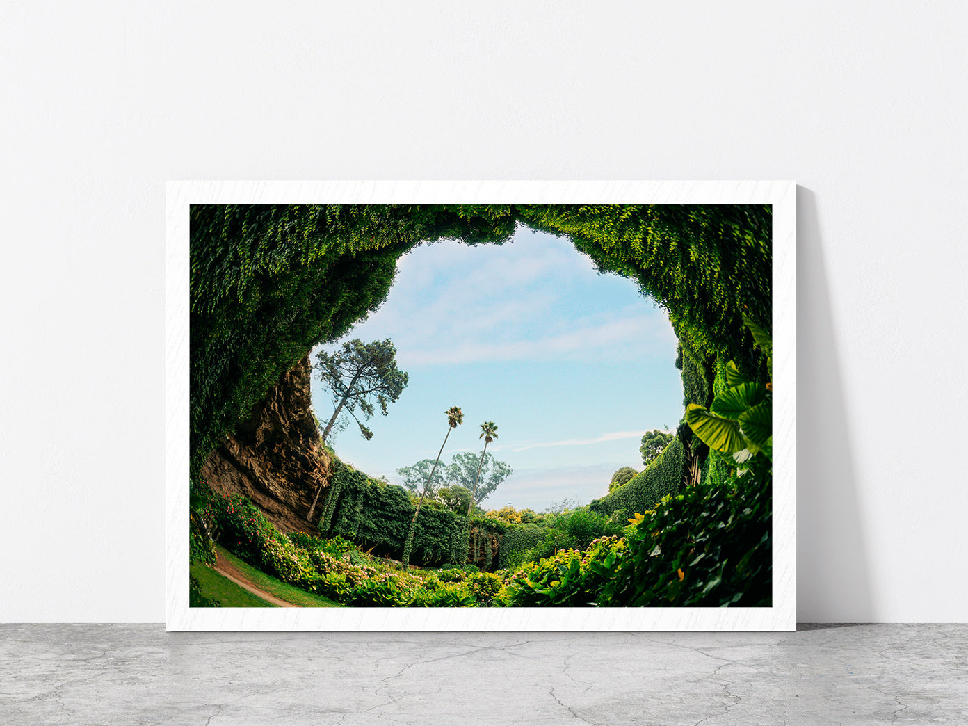 Umpherston Sinkhole In Mount Glass Framed Wall Art, Ready to Hang Quality Print Without White Border White