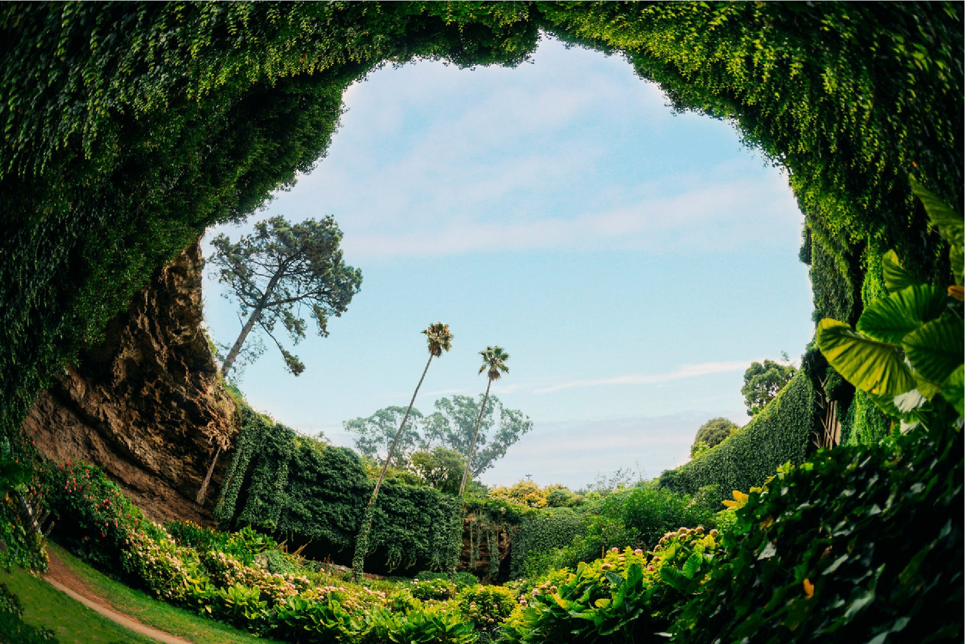 Umpherston Sinkhole In Mount Glass Framed Wall Art, Ready to Hang Quality Print