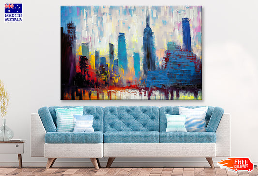 Abstract Brushstrokes Painting of Cityscape Wall Art Limited Edition High Quality Print