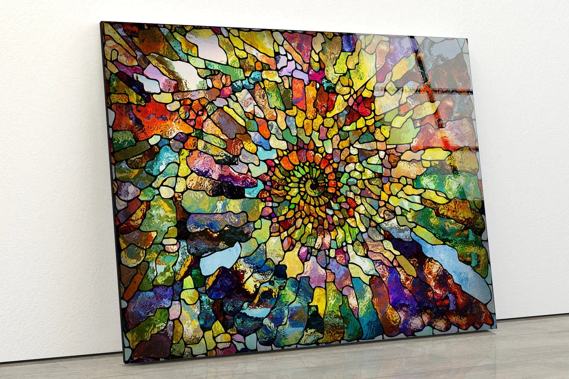 Colorful Glass Mosaic UV Direct Aluminum Print Australian Made Quality