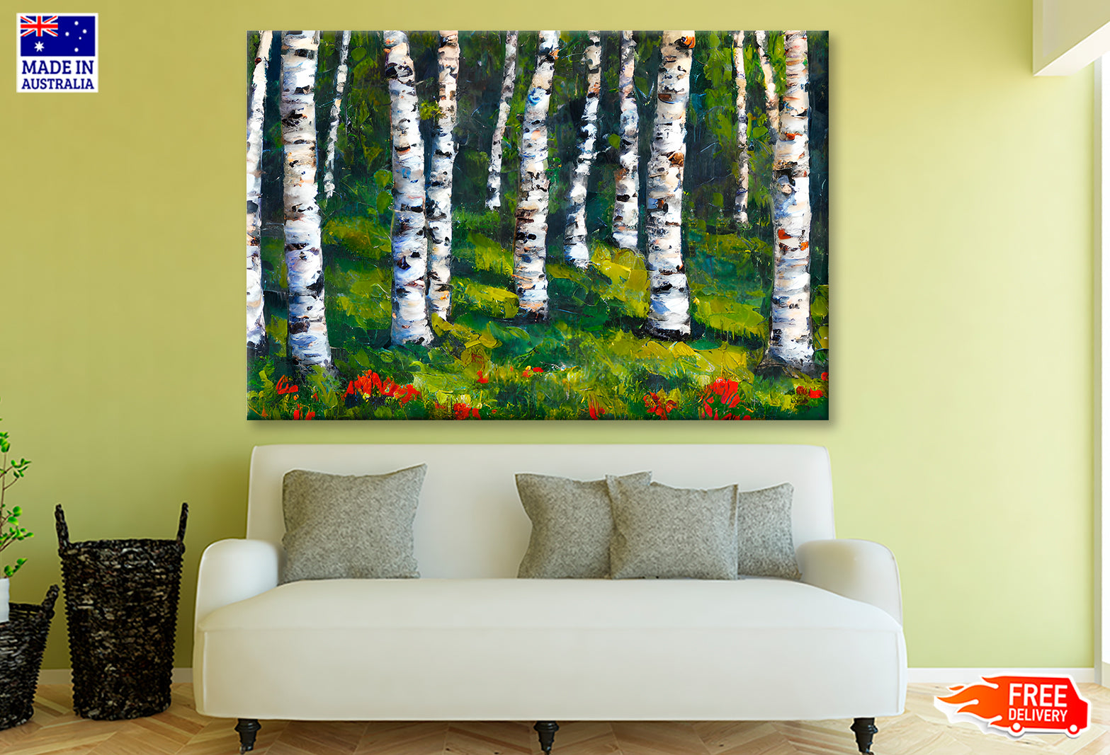 Birch Forest In Spring Oil Painting Wall Art Limited Edition High Quality Print