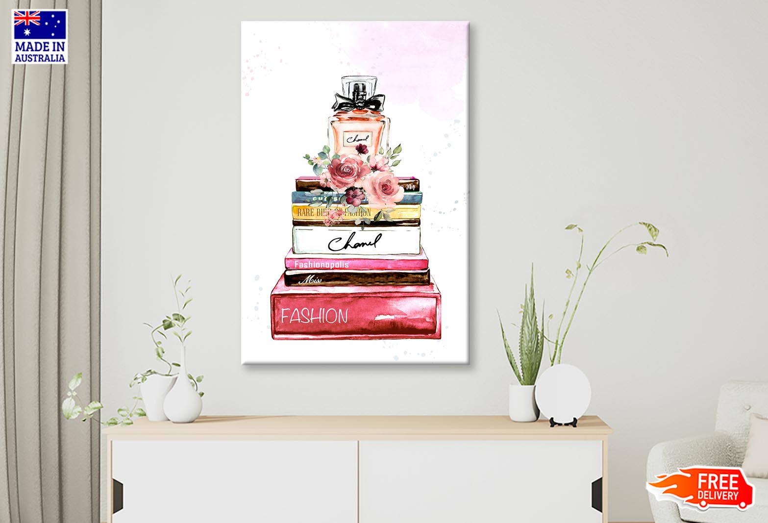 Orange Perfume On Book set Fashion Art Wall Art Limited Edition High Quality Print