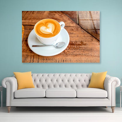 Cup Of Coffee with A Heart in The Foam Acrylic Glass Print Tempered Glass Wall Art 100% Made in Australia Ready to Hang