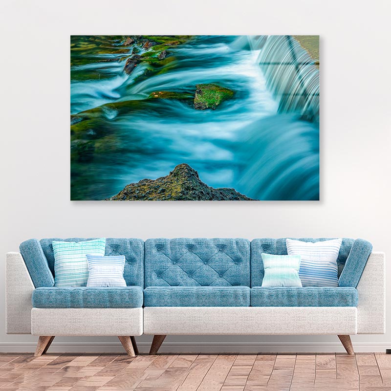 Flowing Water in Stream in Shuangliu National Forest Acrylic Glass Print Tempered Glass Wall Art 100% Made in Australia Ready to Hang