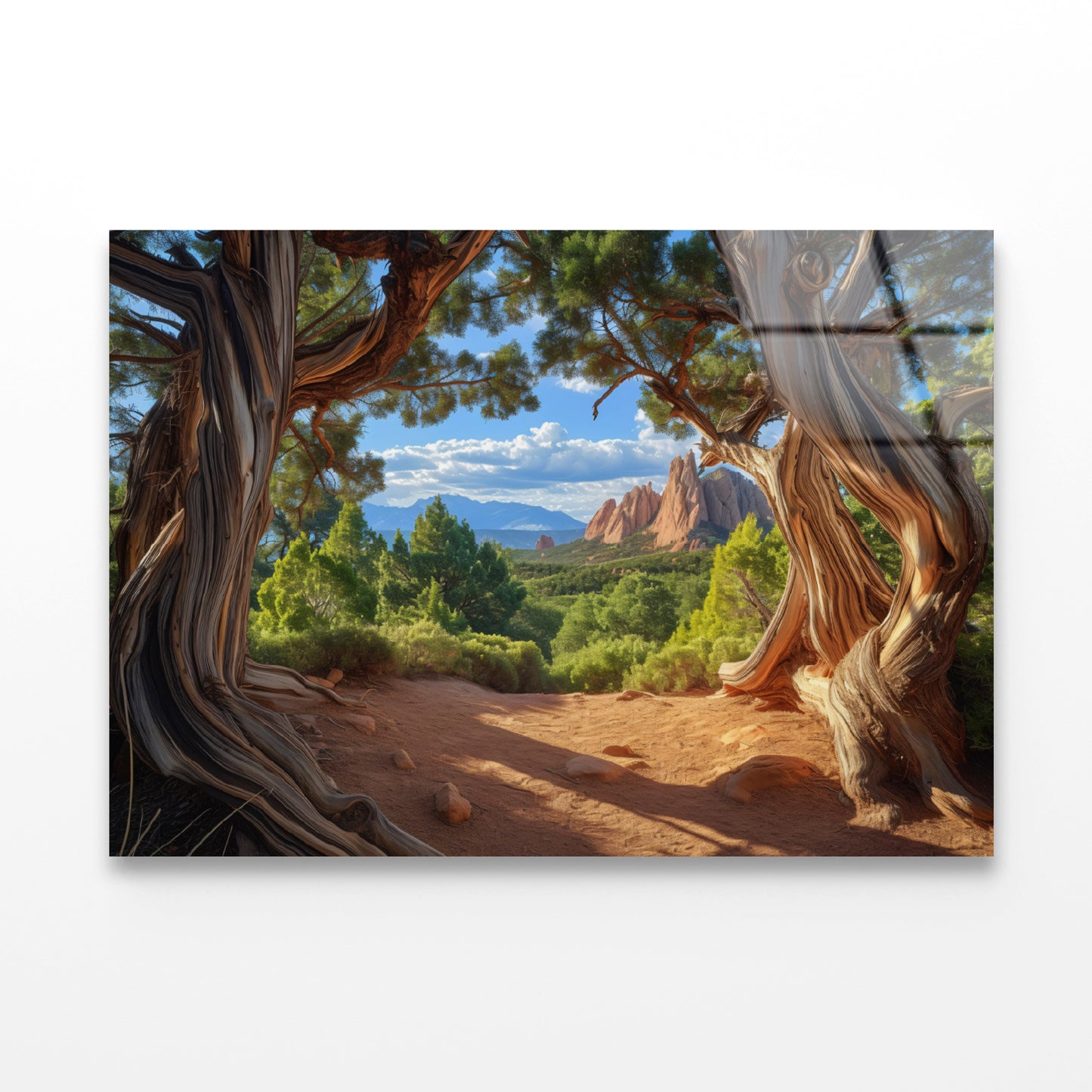 Tree with a Scenic Backdrop of a Mountain Range Acrylic Glass Print Tempered Glass Wall Art 100% Made in Australia Ready to Hang