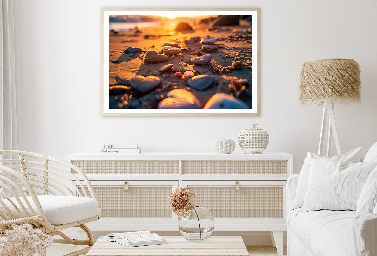 Close-Up of Rocks near A Beach Home Decor Premium Quality Poster Print Choose Your Sizes