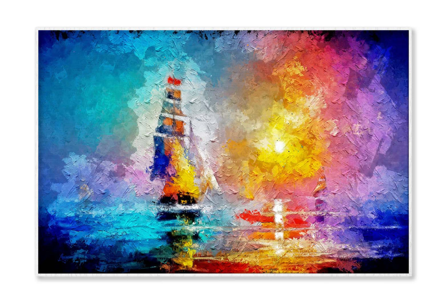 Seascape Paintings with Sunlight Background Wall Art Limited Edition High Quality Print