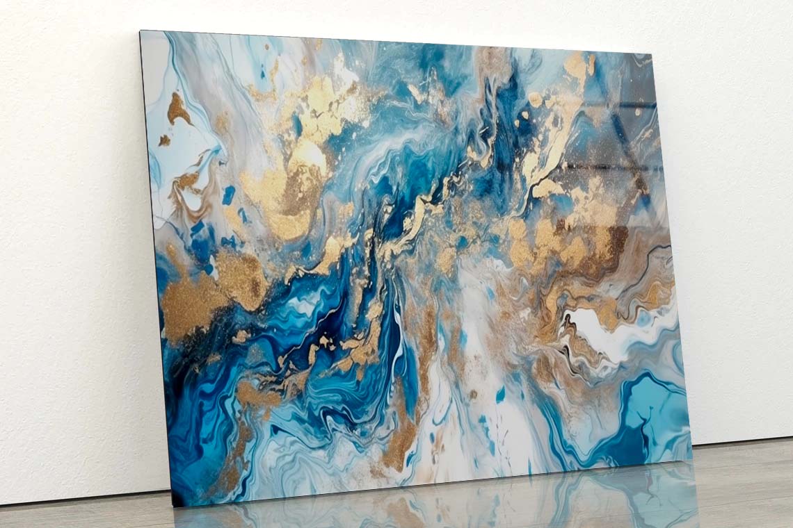 Gold Marble Luxury Abstract Acrylic Glass Print Tempered Glass Wall Art 100% Made in Australia Ready to Hang