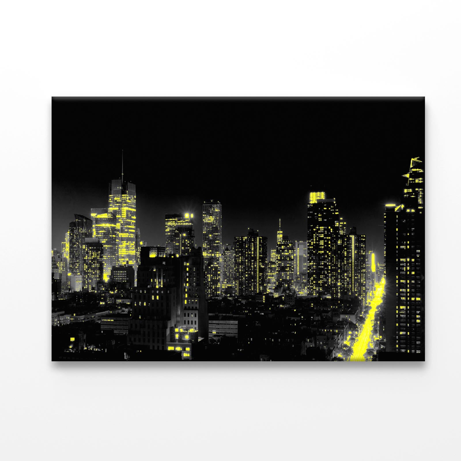 New Yok City Yellow Lights Acrylic Glass Print Tempered Glass Wall Art 100% Made in Australia Ready to Hang