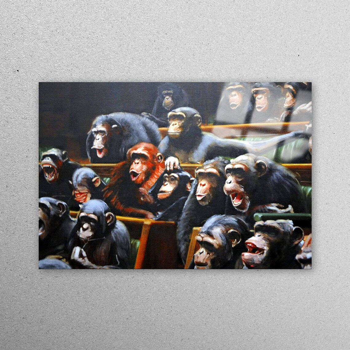 Banksy Monkeys Parliament Acrylic Glass Print Tempered Glass Wall Art 100% Made in Australia Ready to Hang