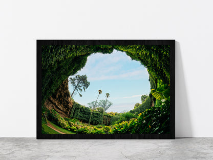 Umpherston Sinkhole In Mount Glass Framed Wall Art, Ready to Hang Quality Print Without White Border Black