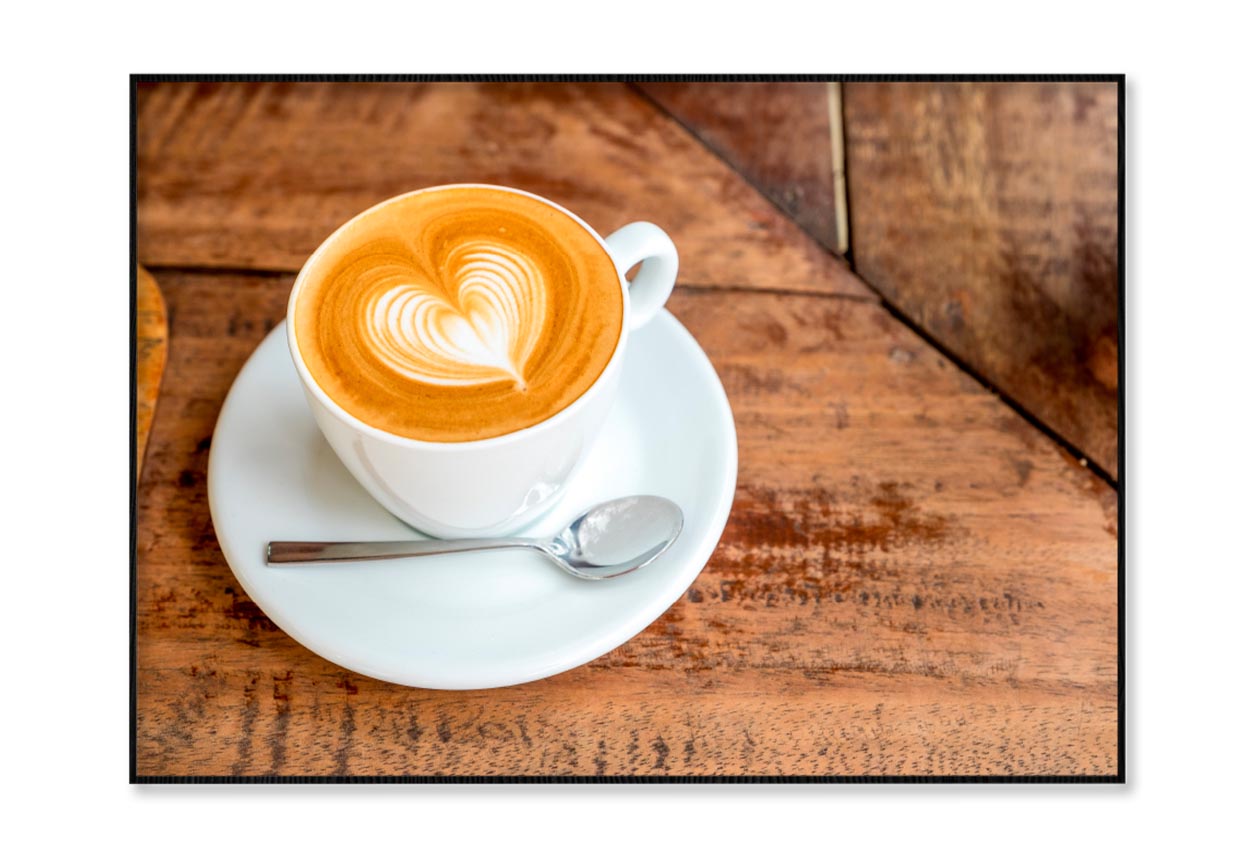 Cup Of Coffee with A Heart in The Foam Home Decor Premium Quality Poster Print Choose Your Sizes