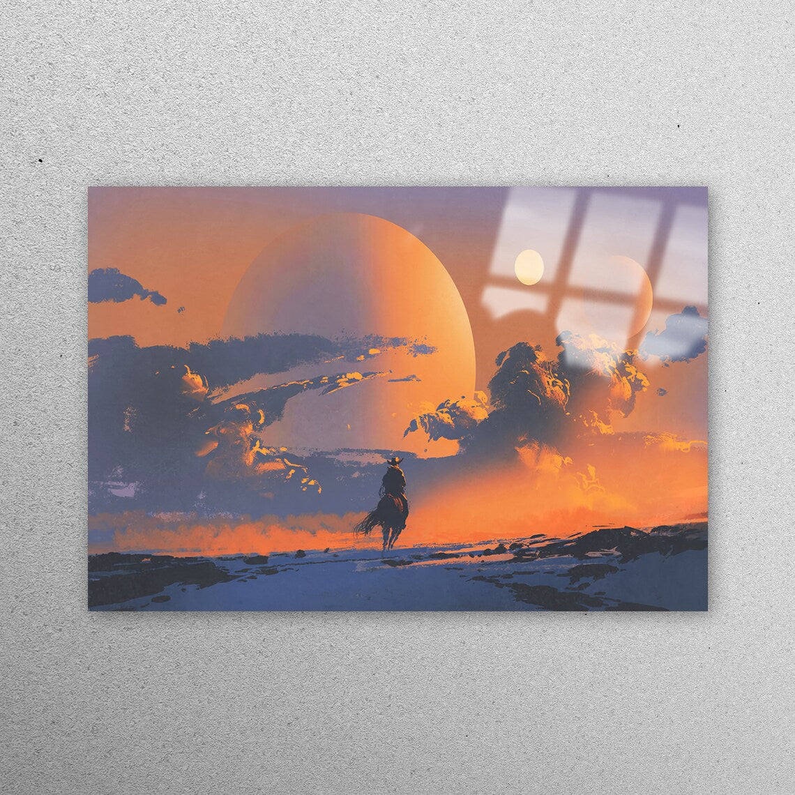 Sunset Abstract Planet Acrylic Glass Print Tempered Glass Wall Art 100% Made in Australia Ready to Hang