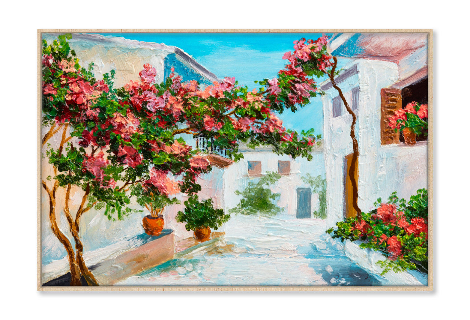 House In Summer Seascape Paint Limited Edition High Quality Print Canvas Box Framed Natural