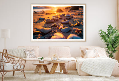 Close-Up of Rocks near A Beach Home Decor Premium Quality Poster Print Choose Your Sizes