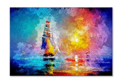 Seascape Paintings with Sunlight Background Wall Art Limited Edition High Quality Print