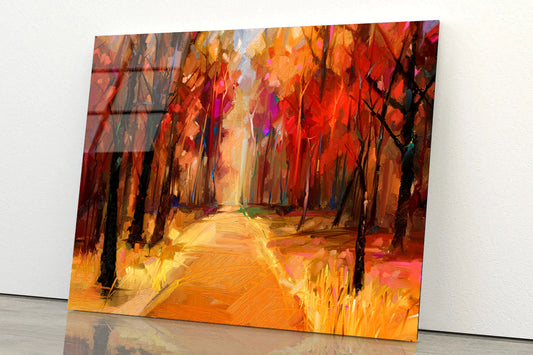 Oil Painting Colorful Autumn Acrylic Glass Print Tempered Glass Wall Art 100% Made in Australia Ready to Hang