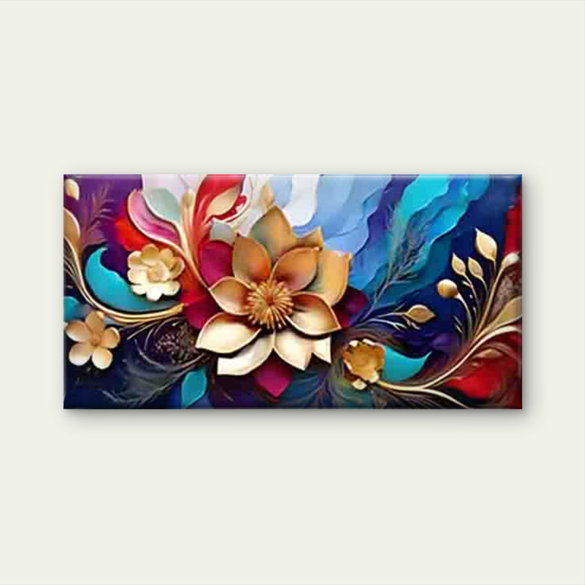 Three-Dimensional Flower Wall Art Canvas Office Home Room Framed 120x60cm