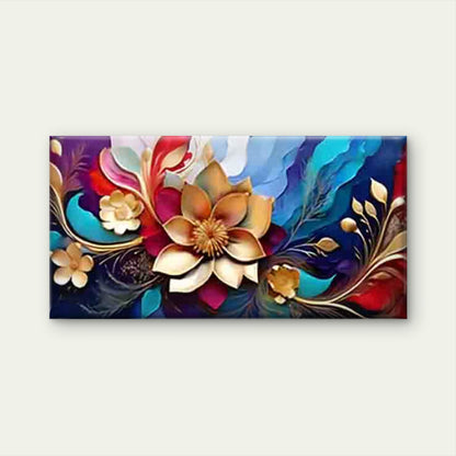 Three-Dimensional Flower Wall Art Canvas Office Home Room Framed 120x60cm