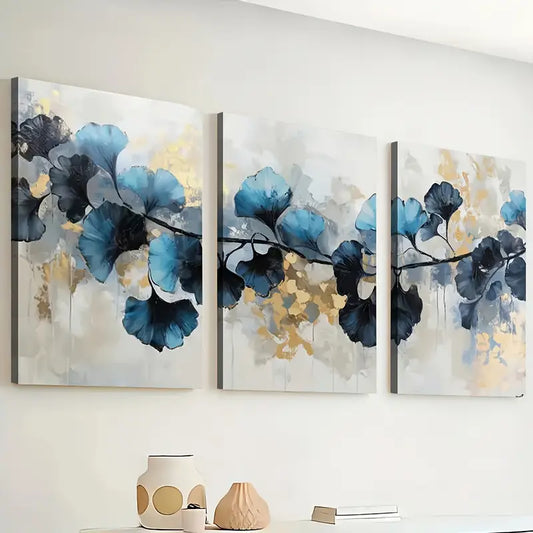 3pcs Modern Minimalist Abstract Leaf Art Flowers Wall Art Set Canvas Framed 40x60cm - High Quality Print 100% Australian Made Wall Canvas Ready to Hang