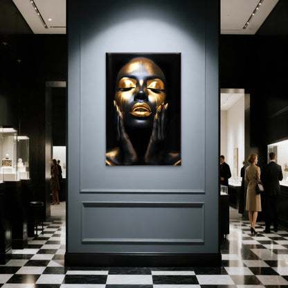 Black Gold Woman Painting Wall Art Decor 100% Australian Made