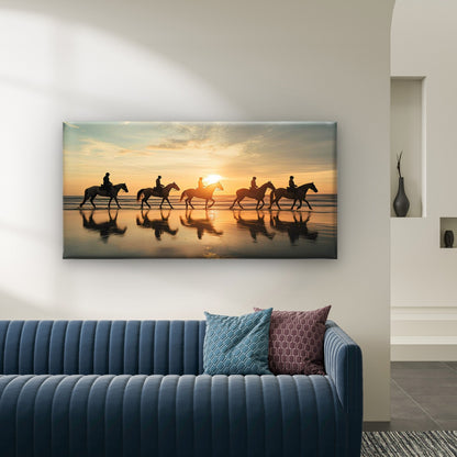 Riding Toward The Sun Wall Art Canvas Office Home Room Framed 120x60cm