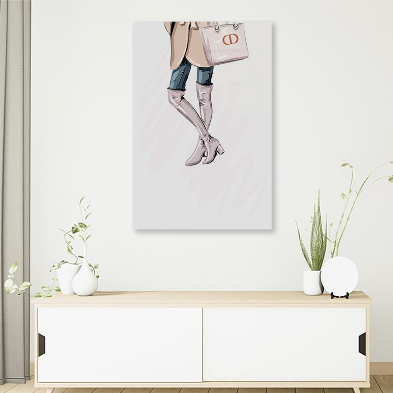 Elegant Pink Boots 3D Design Acrylic Glass Print Tempered Glass Wall Art 100% Made in Australia Ready to Hang