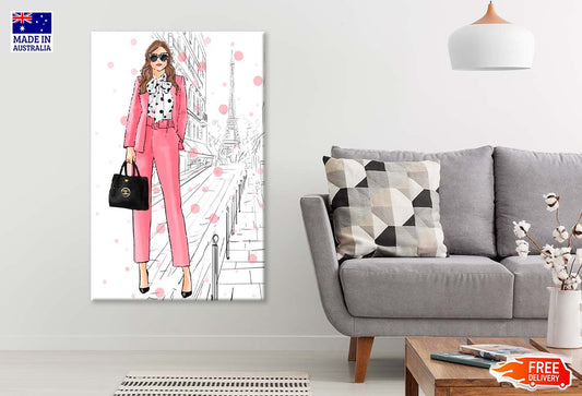 Stylish Boss Lady with Her Luxury Handbag Print 100% Australian Made