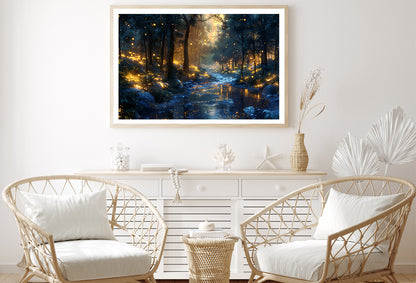 Magical Forest at Night View Home Decor Premium Quality Poster Print Choose Your Sizes