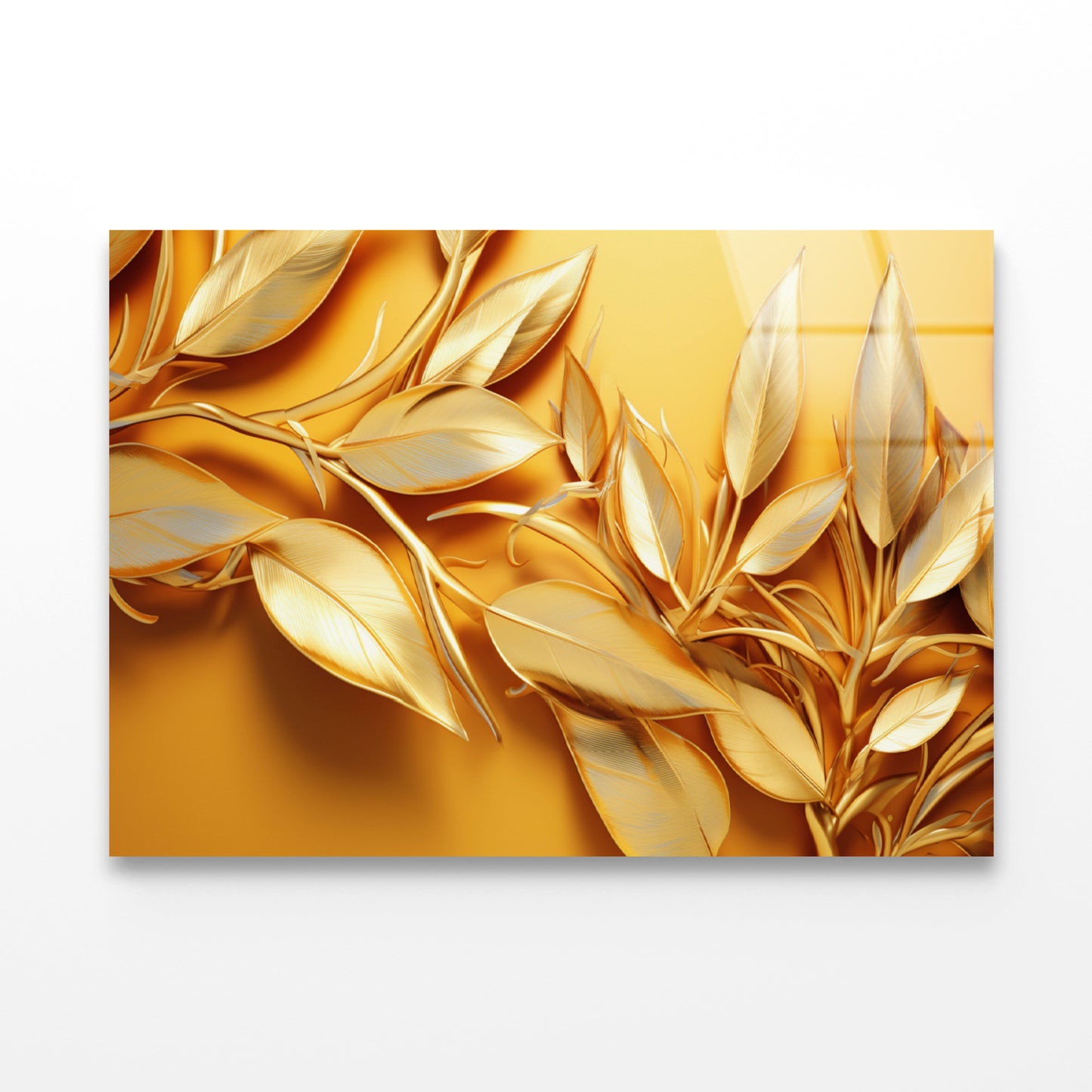 Vibrant Display of Golden Leaves Set Acrylic Glass Print Tempered Glass Wall Art 100% Made in Australia Ready to Hang