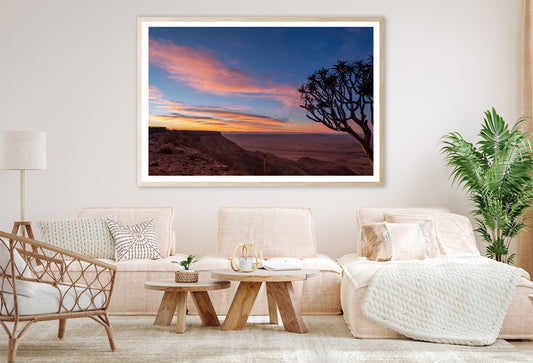 A Tree Standing On a Hill & Wonderful Sky in Namibia Home Decor Premium Quality Poster Print Choose Your Sizes