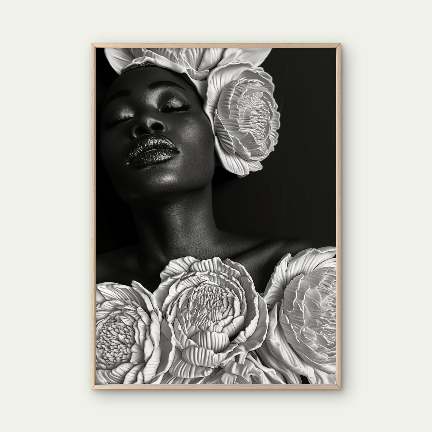 Floral Black and White Woman Face Fashion Home Decor Premium Quality Poster Print Choose Your Sizes - Bella Home Decor