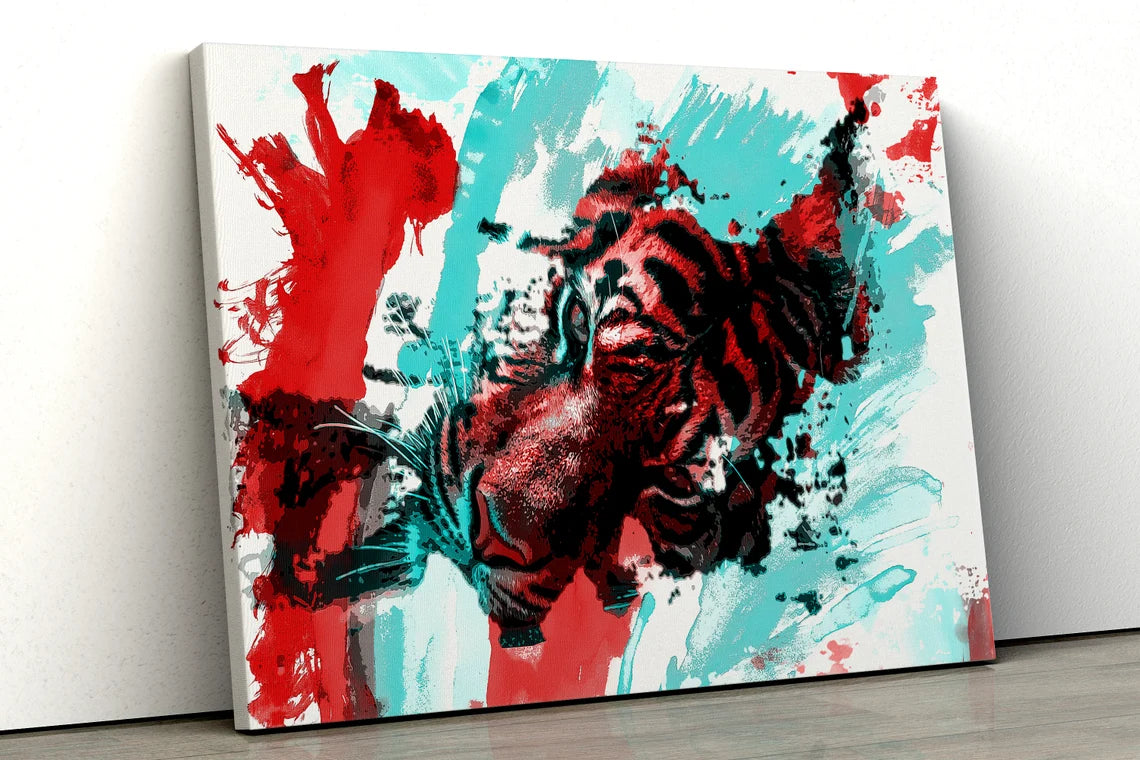 Tiger water color painting UV Direct Aluminum Print Australian Made Quality