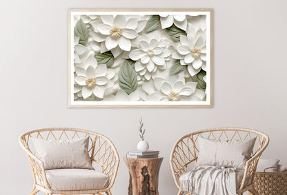 Group of White Flowers with Petals Home Decor Premium Quality Poster Print Choose Your Sizes