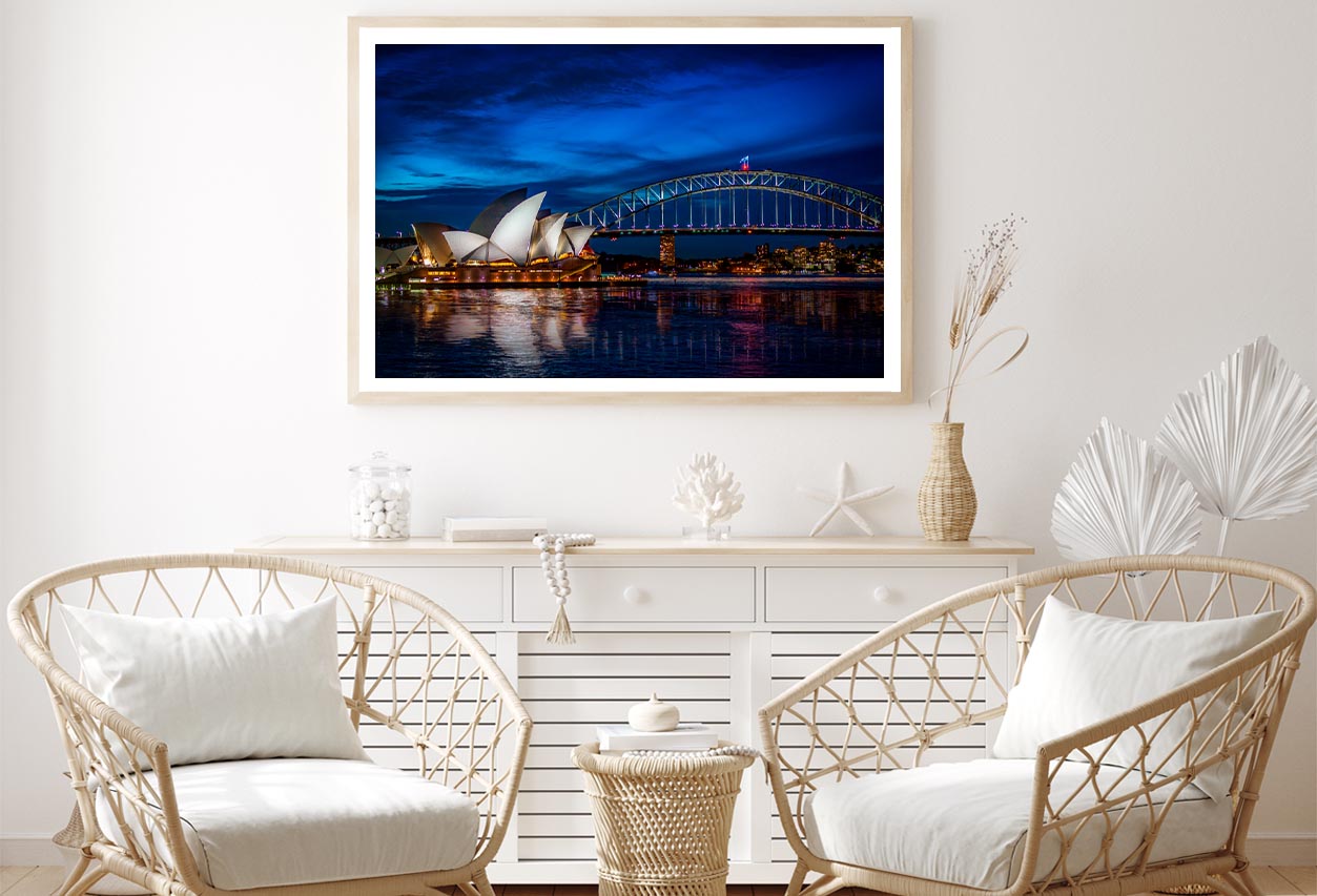 Sydney Opera House at Night Home Decor Premium Quality Poster Print Choose Your Sizes