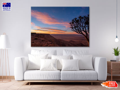 A Tree Standing On a Hill & Wonderful Sky in Namibia Print 100% Australian Made