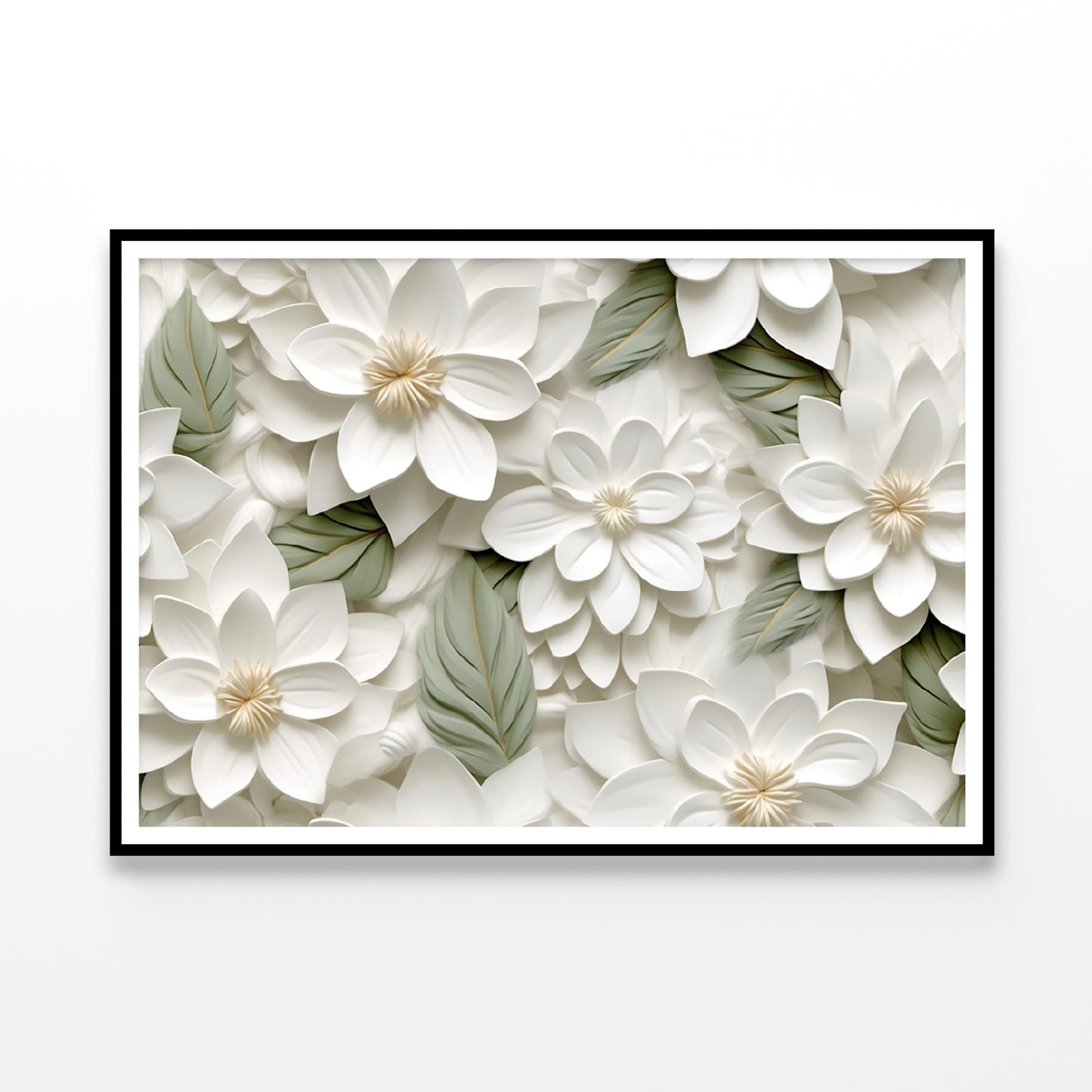 Group of White Flowers with Petals Home Decor Premium Quality Poster Print Choose Your Sizes