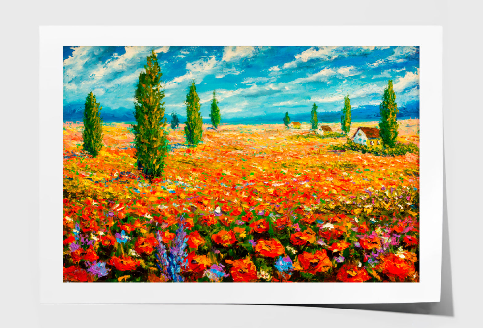 Flower Meadow Oil Painting Limited Edition High Quality Print Unframed Roll Canvas None