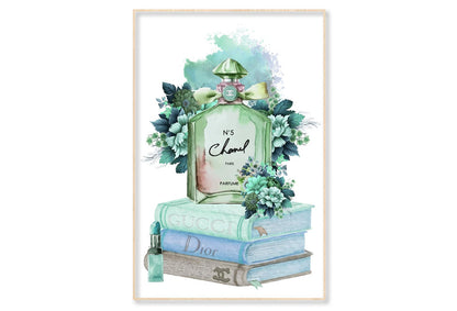 Green Blue Perfume Wall Art Limited Edition High Quality Print Canvas Box Framed Natural