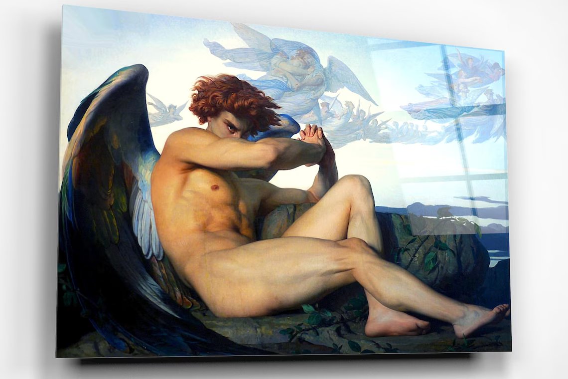 Alexandre Cabanel, Fallen Angel Acrylic Glass Print Tempered Glass Wall Art 100% Made in Australia Ready to Hang