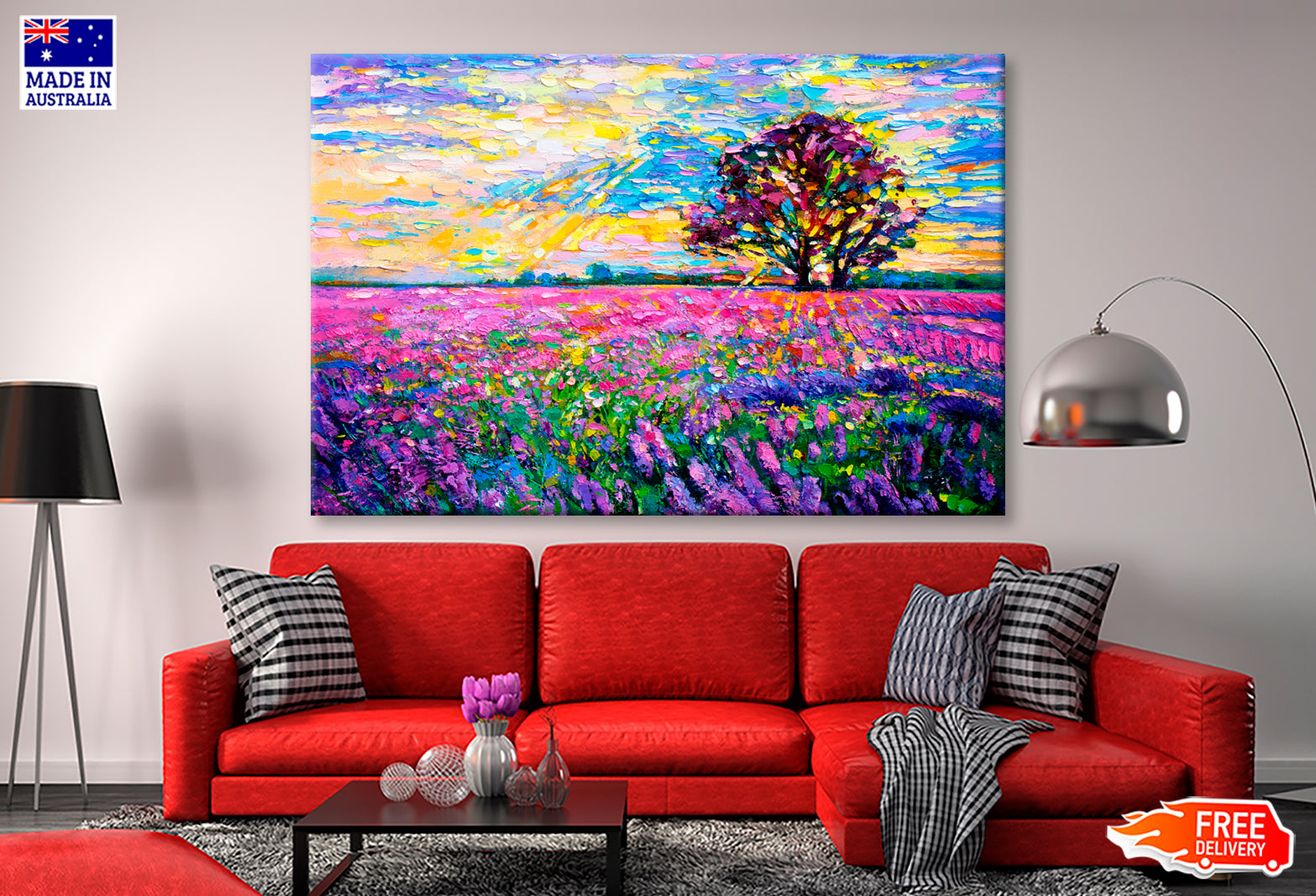 Lavender Field Oil Painting Wall Art Limited Edition High Quality Print