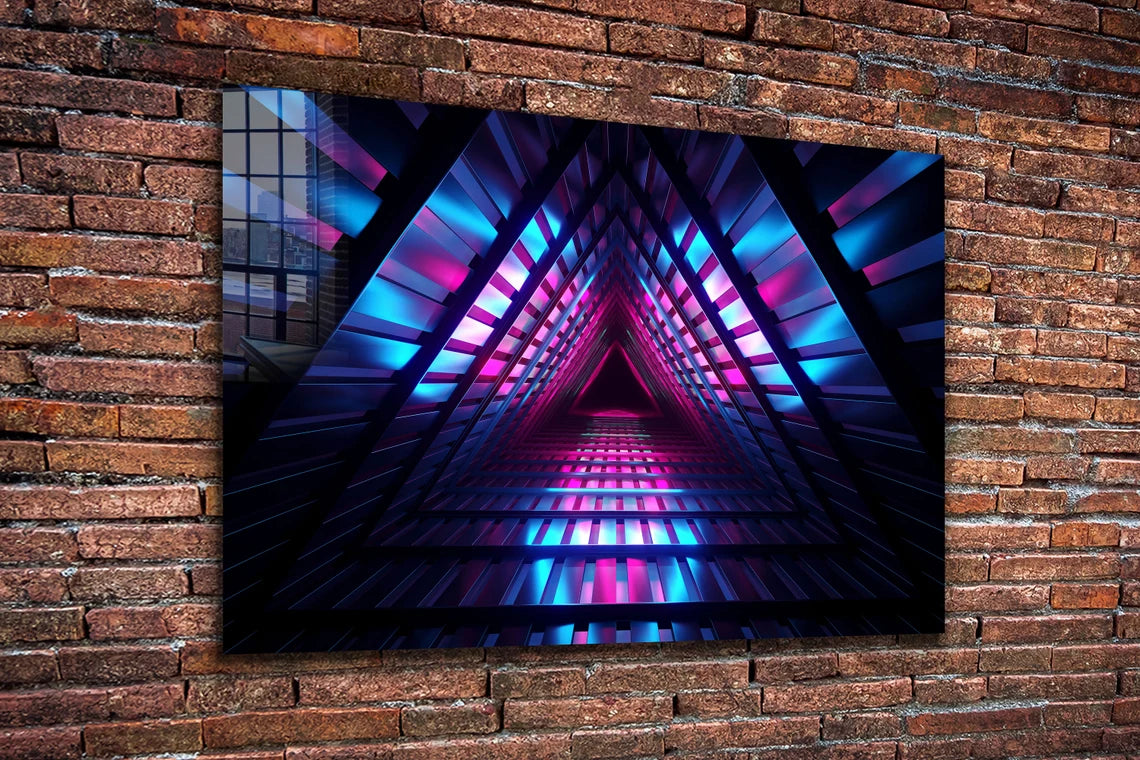 Neon Abstract Design UV Direct Aluminum Print Australian Made Quality